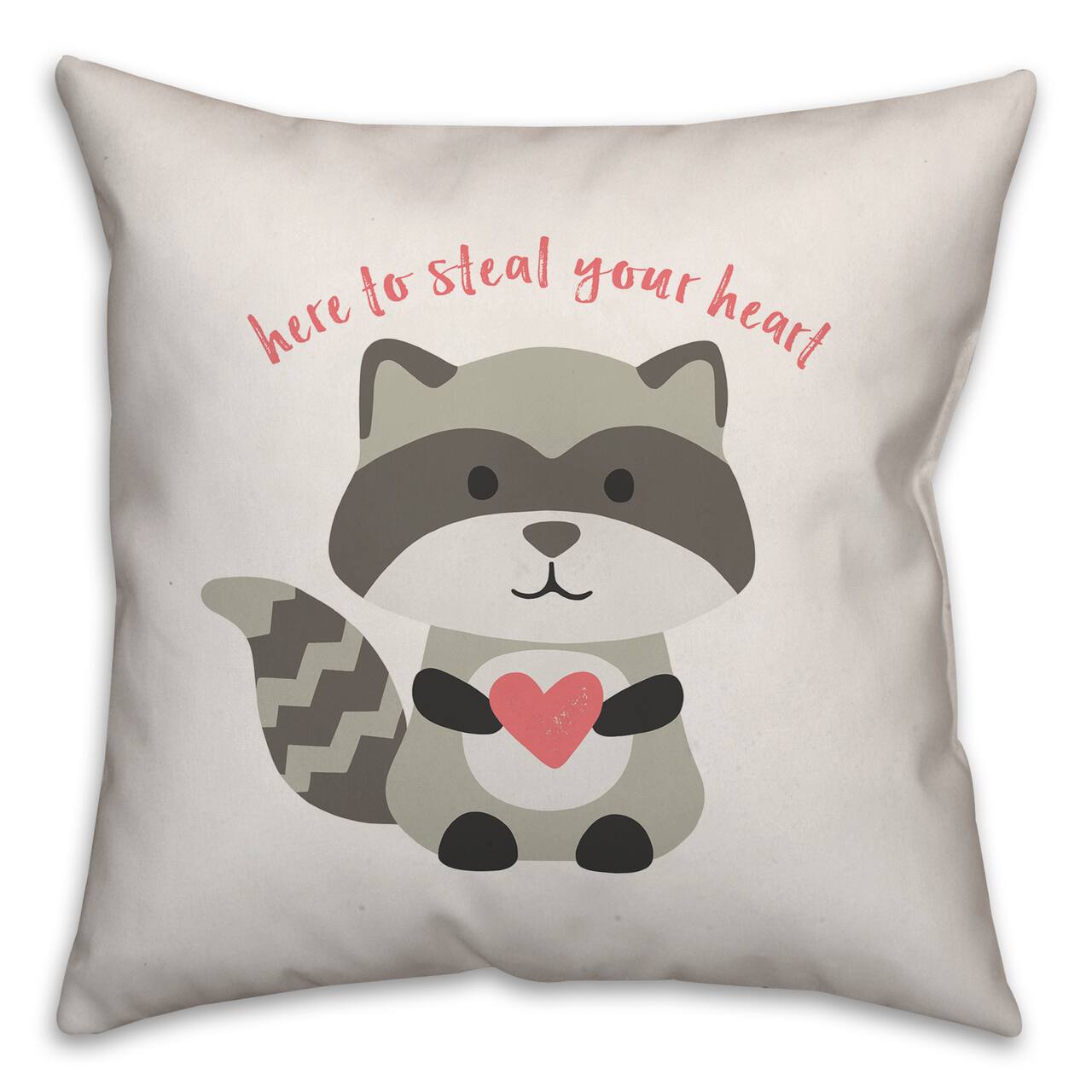 Steal Your Heart Raccoon Throw Pillow